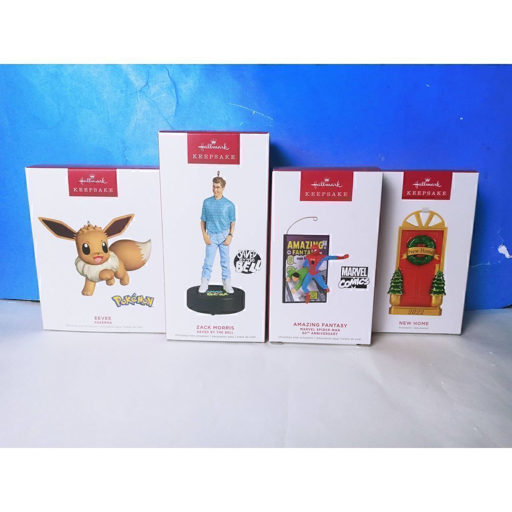 Hallmark Ornaments NEW 2022 Lot of 4-Pokemon Spider Man New Home Zak Morris